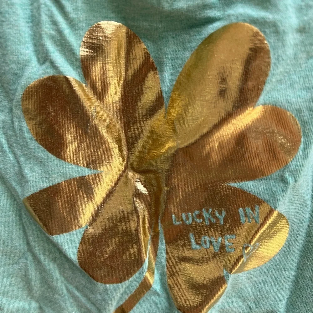 Gymboree 12-18M Lucky in Love Green and Gold St Patrick’s Day Short Sleeve Shirt